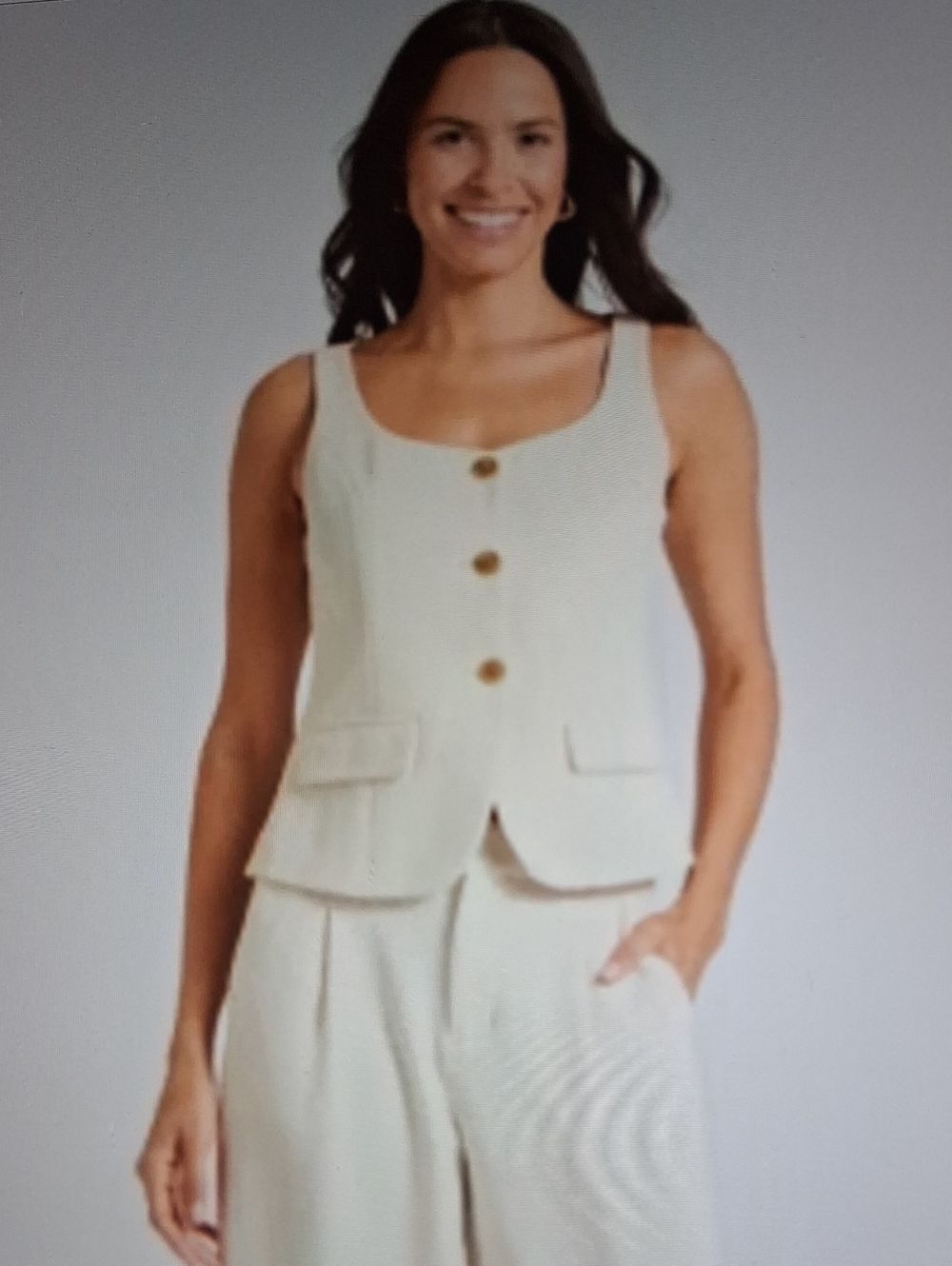 AโNew Day Cream Sleeveless Womens Vest 3x New With Tags